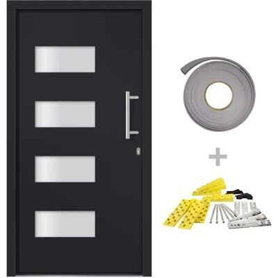 vidaXL Haustür Aluminium PVC Anthrazit 100x210cm - Front Door vidaXL Haustür Aluminium PVC Anthrazit 100x210cm - Front Door