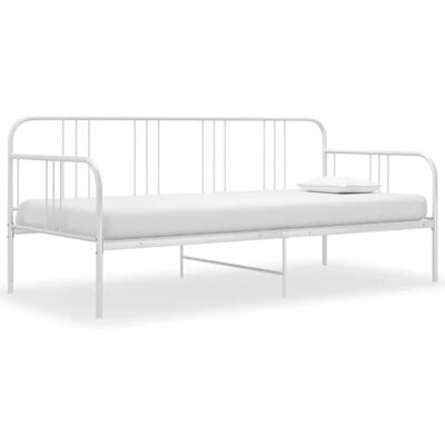 vidaXL Bettgestell Weißes Metall 90x200 cm - Betttyp vidaXL Bettgestell Weißes Metall 90x200 cm - Betttyp