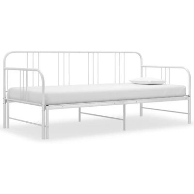 vidaXL Weißes Metall Schlafsofa Rahmen 90x200cm - Bettgestell vidaXL Weißes Metall Schlafsofa Rahmen 90x200cm - Bettgestell