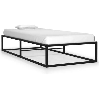 vidaXL Bettrahmen Schwarz Metall 90x200cm Lattenrost Bettgestell vidaXL Bettrahmen Schwarz Metall 90x200cm Lattenrost Bettgestell