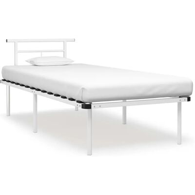 vidaXL Metal Bed Frame White 100x200 cm - Bed Frame vidaXL Metal Bed Frame White 100x200 cm - Bed Frame