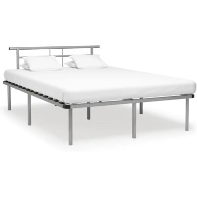 vidaXL Cadre de lit en métal Gris 140x200cm - Cadre de lit - Publicité vidaXL Cadre de lit en métal Gris 140x200cm - Cadre de lit - Publicité