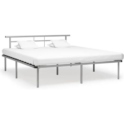 vidaXL 324840 Bettgestell Grau Metall Modernes Schlafzimmer - Bettgestell vidaXL 324840 Bettgestell Grau Metall Modernes Schlafzimmer - Bettgestell