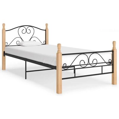 vidaXL Bettgestell Schwarz Metall 90x200 cm - Bettart vidaXL Bettgestell Schwarz Metall 90x200 cm - Bettart