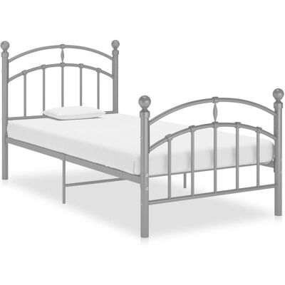 vidaXL 324969 Bettgestell - Metall Grau 90x200 cm vidaXL 324969 Bettgestell - Metall Grau 90x200 cm