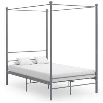 vidaXL Graues Himmelbettgestell 140x200cm - Bettgestell vidaXL Graues Himmelbettgestell 140x200cm - Bettgestell