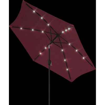 vidaXL Guarda-sol de jardim com luzes LED e poste de aço - 300 cm - Guarda-sol de jardim vidaXL Guarda-sol de jardim com luzes LED e poste de aço - 300 cm - Guarda-sol de jardim