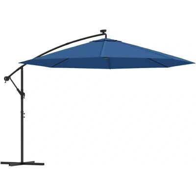 Parasol de jardin avec LED de vidaXL - 350cm Bleu Parasol de jardin avec LED de vidaXL - 350cm Bleu