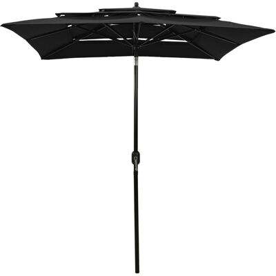 vidaXL 3-stufiger Sonnenschirm mit Aluminiumstange Schwarz 2x2 m Gartenschirm vidaXL 3-stufiger Sonnenschirm mit Aluminiumstange Schwarz 2x2 m Gartenschirm