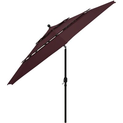 vidaXL 3-Schicht Sonnenschirm mit Aluminiumstange Bordeaux Rot - Garten Sonnenschutz vidaXL 3-Schicht Sonnenschirm mit Aluminiumstange Bordeaux Rot - Garten Sonnenschutz