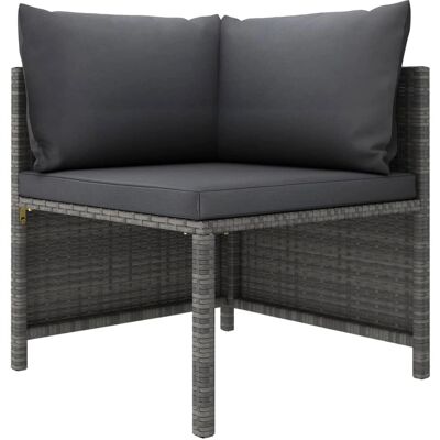 Zewnętrzny modułowy narożnik - Sztuczny rattan - Szary - 60x60x60cm Zewnętrzny modułowy narożnik - Sztuczny rattan - Szary - 60x60x60cm