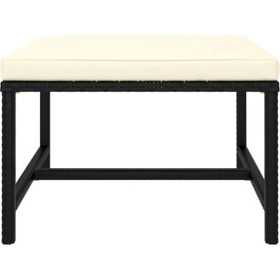 vidaXL Modulares Fußhocker mit Kissen Schwarz Poly Rattan - Fußhocker vidaXL Modulares Fußhocker mit Kissen Schwarz Poly Rattan - Fußhocker