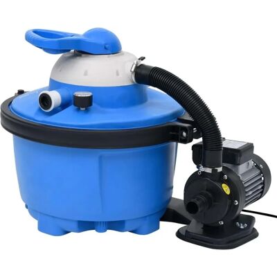 vidaXL Poolpumpe - 385x620x432 mm - Blå og sort - Egnet til sand og filterkugler - 200W vidaXL Poolpumpe - 385x620x432 mm - Blå og sort - Egnet til sand og filterkugler - 200W