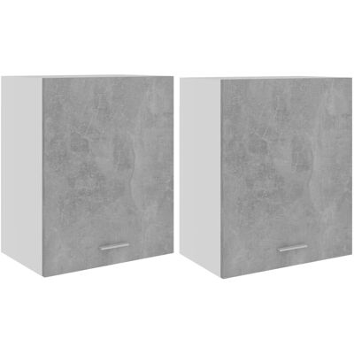 vidaXL 2x Kitchen Cabinets Concrete Grey - Kitchen Storage Organiser vidaXL 2x Kitchen Cabinets Concrete Grey - Kitchen Storage Organiser