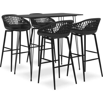 vidaXL 3057375 Modernes schwarzes Küchenmöbel-Set - Möbelset vidaXL 3057375 Modernes schwarzes Küchenmöbel-Set - Möbelset