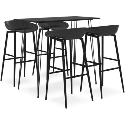 vidaXL Musta 5-osainen baarisetti - Bar Set vidaXL Musta 5-osainen baarisetti - Bar Set