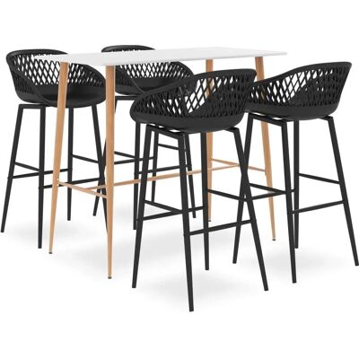 vidaXL 3057431 Modernes Weiß und Schwarz Küchenmöbel-Set - Möbelset vidaXL 3057431 Modernes Weiß und Schwarz Küchenmöbel-Set - Möbelset