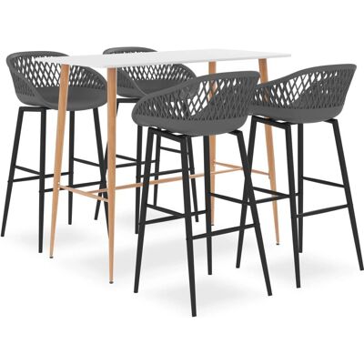 vidaXL 399534 Modern Wit Grijs Bar Set - Meubelset vidaXL 399534 Modern Wit Grijs Bar Set - Meubelset