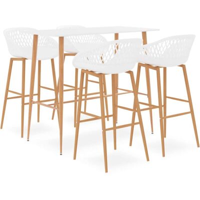 vidaXL Weißes Bar Set 5-teilig Modernes Mobiliar vidaXL Weißes Bar Set 5-teilig Modernes Mobiliar