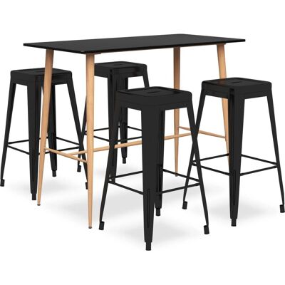 vidaXL 3057457 Moderne Zwarte Keuken / Eetkamer Meubel Set vidaXL 3057457 Moderne Zwarte Keuken / Eetkamer Meubel Set