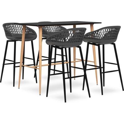 vidaXL 3057461 Keuken/eetkamer meubelset - Zwart en Grijs vidaXL 3057461 Keuken/eetkamer meubelset - Zwart en Grijs