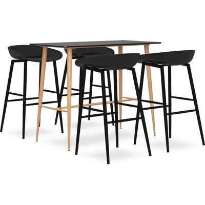 vidaXL 5-delige zwarte barset - Meubelset vidaXL 5-delige zwarte barset - Meubelset