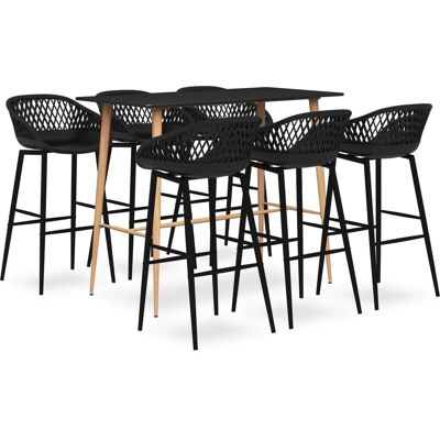 vidaXL Musta 7 osainen baarisarja - Bar Set vidaXL Musta 7 osainen baarisarja - Bar Set