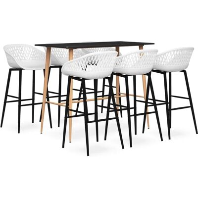 vidaXL 7-osainen Musta ja Valkoinen Baarisetti - Bar Set vidaXL 7-osainen Musta ja Valkoinen Baarisetti - Bar Set