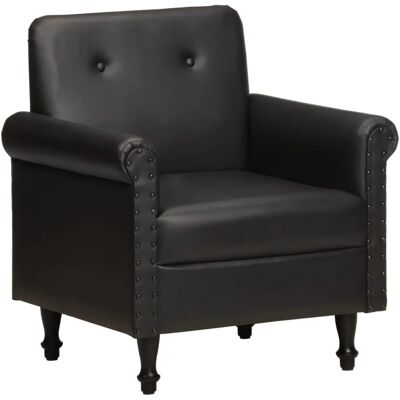 VidaXL Accent Chair - Ægte læder, sort - Lounge- og lænestol VidaXL Accent Chair - Ægte læder, sort - Lounge- og lænestol