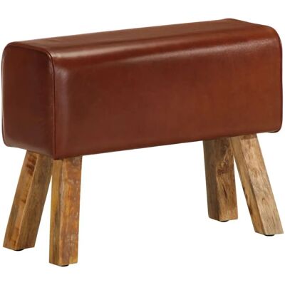vidaXL Inneneinrichtungsbank - Vintage Leder - Mango-Holzbein - 58cm vidaXL Inneneinrichtungsbank - Vintage Leder - Mango-Holzbein - 58cm