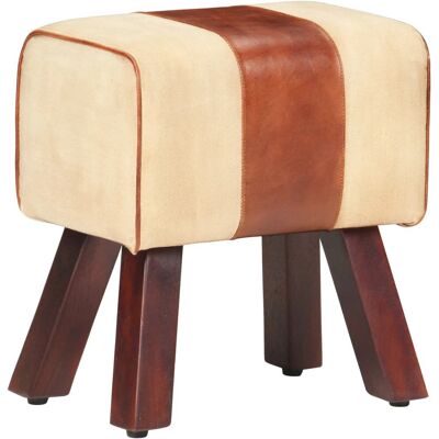 vidaXL Indoor Bank - Vintage Leder & Mangoholz - 38cm vidaXL Indoor Bank - Vintage Leder & Mangoholz - 38cm