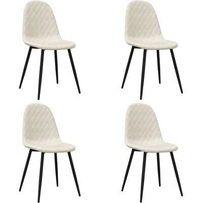 vidaXL 325666 Weiße Creme Samt Esszimmerstühle - Stuhl vidaXL 325666 Weiße Creme Samt Esszimmerstühle - Stuhl