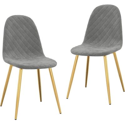 vidaXL 2 stuks lichtgrijze fluwelen eetkamerstoelen - Eetkamerstoelen vidaXL 2 stuks lichtgrijze fluwelen eetkamerstoelen - Eetkamerstoelen