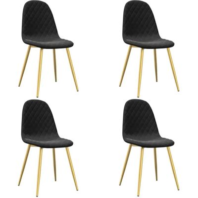 VidaXL 325685 schwarze Samt Esstischstuhl - Esszimmerstuhl VidaXL 325685 schwarze Samt Esstischstuhl - Esszimmerstuhl