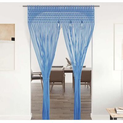 vidaXL Makramee-Vorhang Blau 140x240 cm Baumwolle - Vorhang vidaXL Makramee-Vorhang Blau 140x240 cm Baumwolle - Vorhang