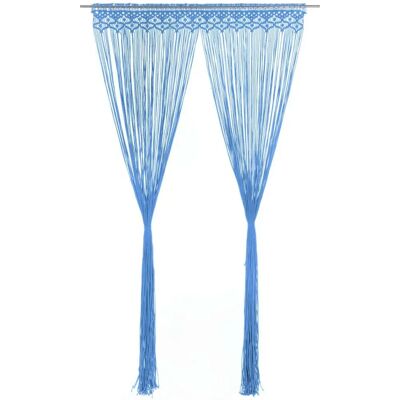 vidaXL Makramee Vorhang Blau 140x240 cm Baumwolle - Raumteiler vidaXL Makramee Vorhang Blau 140x240 cm Baumwolle - Raumteiler