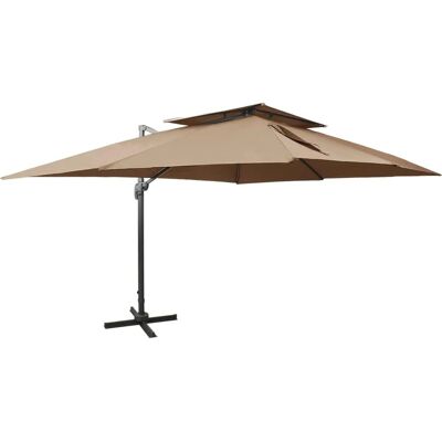 vidaXL Taupe Haveparasol 400x300 cm - Haveparasol vidaXL Taupe Haveparasol 400x300 cm - Haveparasol