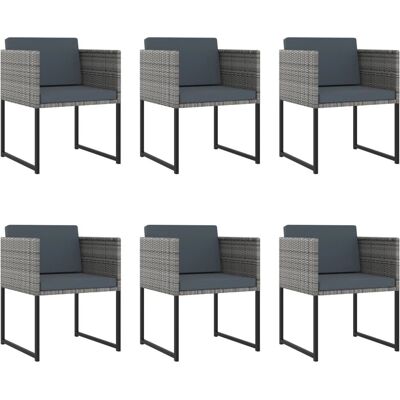 Maisonchic Garten Esstisch und Stühle - Wetterfest Poly Rattan Grau Maisonchic Garten Esstisch und Stühle - Wetterfest Poly Rattan Grau