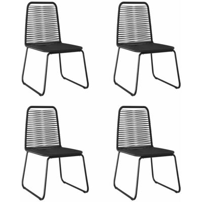 vidaXL - 4x Poly Rattan Chair - Preto - Cadeira de exterior vidaXL - 4x Poly Rattan Chair - Preto - Cadeira de exterior