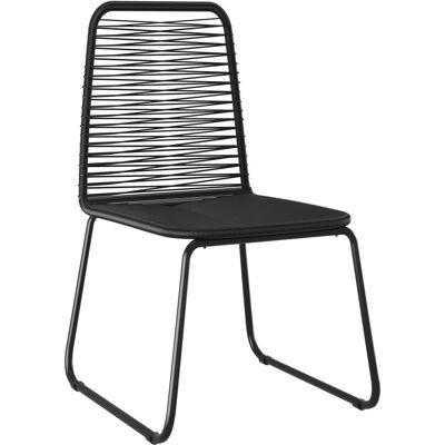 vidaXL - Outdoor Chairs Poly Rattan - Czarny - Krzesła ogrodowe vidaXL - Outdoor Chairs Poly Rattan - Czarny - Krzesła ogrodowe