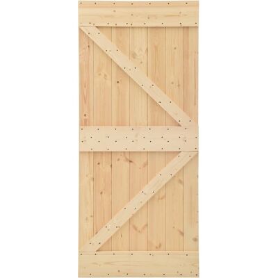 vidaXL Puerta corredera de madera de pino maciza - 80x210 cm vidaXL Puerta corredera de madera de pino maciza - 80x210 cm