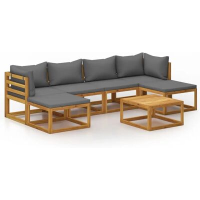 VidaXL tuinmeubelset - 7-delige acaciahouten loungeset VidaXL tuinmeubelset - 7-delige acaciahouten loungeset