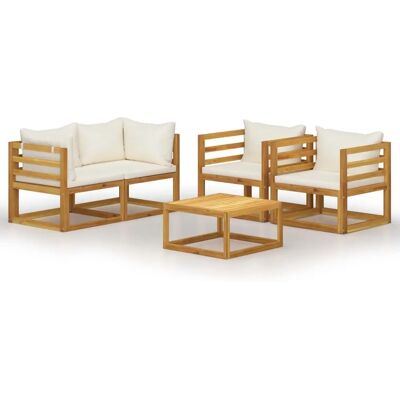 VidaXL Gartenset - Creme - Witterungsbeständig, Modular, 5 Sitze VidaXL Gartenset - Creme - Witterungsbeständig, Modular, 5 Sitze