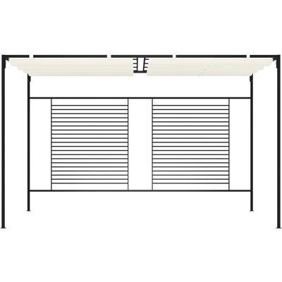 Altana ogrodowa vidaXL z wysuwanym dachem - 3x4m Kremowa Altana ogrodowa vidaXL z wysuwanym dachem - 3x4m Kremowa