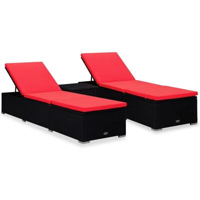VidaXL Buiten Lounge Stoel Set - Weerbestendig Rattan - Verstelbare Rugleuning VidaXL Buiten Lounge Stoel Set - Weerbestendig Rattan - Verstelbare Rugleuning