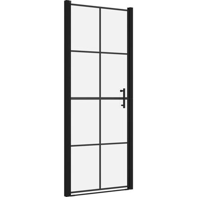 vidaXL Czarny Hartowane Szkło Drzwi Prysznicowe - 81x195 cm Osłona Łazienki vidaXL Czarny Hartowane Szkło Drzwi Prysznicowe - 81x195 cm Osłona Łazienki