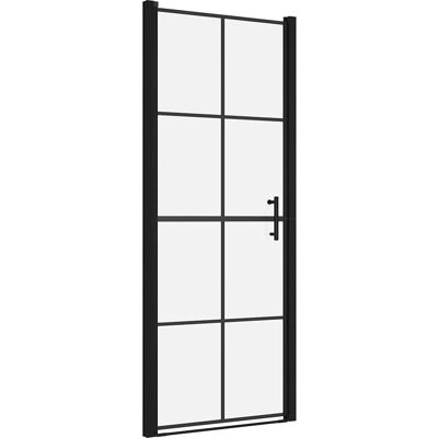 vidaXL Czarna Drzwi Prysznicowe z Hartowanego Szkła 91x195 cm vidaXL Czarna Drzwi Prysznicowe z Hartowanego Szkła 91x195 cm