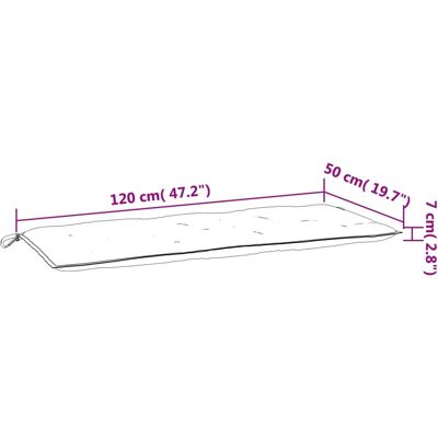 vidaXL Gartensitzkissen Creme Weiß 120x(50+50)x7 cm Oxford Stoff - Gartenbank vidaXL Gartensitzkissen Creme Weiß 120x(50+50)x7 cm Oxford Stoff - Gartenbank