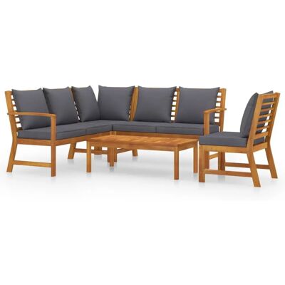 Zestaw mebli ogrodowych vidaXL - Sofa ogrodowa 5-częściowa z poduszkami Zestaw mebli ogrodowych vidaXL - Sofa ogrodowa 5-częściowa z poduszkami
