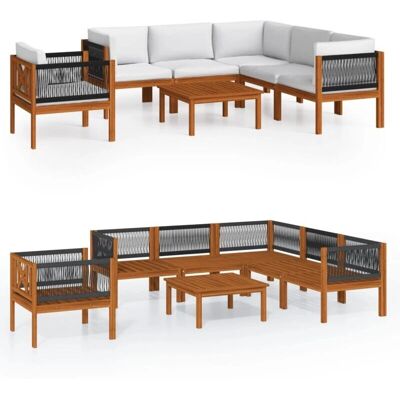 vidaXL Tuin Lounge Set - Acaciahout, Witte Kussens vidaXL Tuin Lounge Set - Acaciahout, Witte Kussens